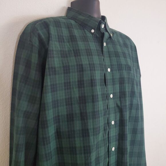 Cinch Men's Shirt Large Green Plaid Button Down Woven Cowboy Rodeo Ranch Western - Picture 5 of 11